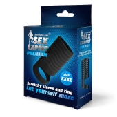 Черная открытая насадка на пенис с кольцом для мошонки XXXL-size - 9,9 см. - Sex Expert - в Прокопьевске купить с доставкой