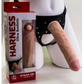 Насадка-фаллос в комплекте с трусиками Harness - 21,6 см. - LOVETOY (А-Полимер) - купить с доставкой в Прокопьевске