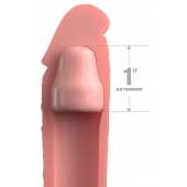 Телесная насадка-удлинитель 1 Inch Silicone X-tension - 17,8 см. - Pipedream - в Прокопьевске купить с доставкой