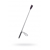 Чёрный стек с кожаной ручкой - 58 см. - Sitabella - купить с доставкой в Прокопьевске