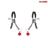 Серебристые зажимы на соски с шариками - Notabu - купить с доставкой в Прокопьевске Серебристые зажимы на соски с шариками - Notabu - купить с доставкой в Прокопьевске