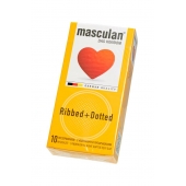 Презервативы с колечками и пупырышками Masculan Ribbed+Dotted - 10 шт. - Masculan - купить с доставкой в Прокопьевске