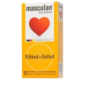 Презервативы с колечками и пупырышками Masculan Ribbed+Dotted - 10 шт. - Masculan - купить с доставкой в Прокопьевске