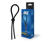 Черное силиконовое лассо с шариком для утяжки - Sex Expert - в Прокопьевске купить с доставкой