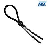 Черное силиконовое лассо с шариком для утяжки - Sex Expert - в Прокопьевске купить с доставкой