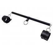 Черная распорка для ног с кожаными манжетами - Pecado - купить с доставкой в Прокопьевске