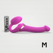 Ярко-розовый безремневой страпон Multi Orgasm Size M с клиторальной стимуляцией - Strap-on-me - купить с доставкой в Прокопьевске