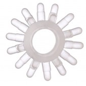 Прозрачное гелевое эрекционное кольцо с шипиками - Toyfa Basic - в Прокопьевске купить с доставкой