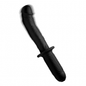 Черный вибратор The Large Realistic 10X Silicone Vibrator with Handle - 30,5 см. - XR Brands