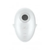 Белый вакуум-волновой стимулятор клитора с вибрацией Cutie Ghost - Satisfyer