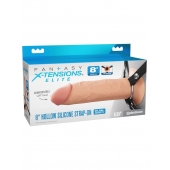 Полый страпон на ремнях 8’’ Hollow Silicone Strap-on - Pipedream - купить с доставкой в Прокопьевске