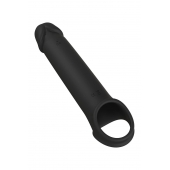 Черная насадка-удлинитель с вибрацией Vibrating Extender With Remote - Dream Toys - в Прокопьевске купить с доставкой