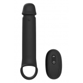 Черная насадка-удлинитель с вибрацией Vibrating Extender With Remote - Dream Toys - в Прокопьевске купить с доставкой