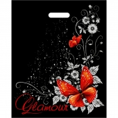 Черный пакет Glamour с вырубной ручкой (38х47 см) - Сима-Ленд - купить с доставкой в Прокопьевске