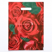 Пакет с цветочным принтом и вырубной ручкой (30х40 см) - Сима-Ленд - купить с доставкой в Прокопьевске