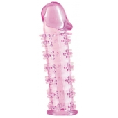 Розовая насадка на пенис с шипами - 12,5 см. - A-toys - в Прокопьевске купить с доставкой
