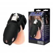 Черная клетка для пениса Silicone Small 2 in Cock Cage With Ball Divider - BlueLine - купить с доставкой в Прокопьевске