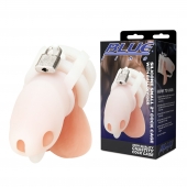 Белая клетка для пениса Silicone Small 2 in Cock Cage With Ball Divider - BlueLine - купить с доставкой в Прокопьевске
