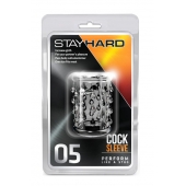 Прозрачная насадка с капельками STAY HARD COCK SLEEVE 05 CLEAR - Blush Novelties - в Прокопьевске купить с доставкой
