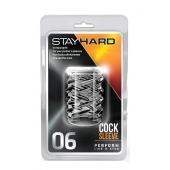 Прозрачная насадка с объёмными чёрточками STAY HARD COCK SLEEVE 06 CLEAR - Blush Novelties - в Прокопьевске купить с доставкой