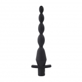 Черная анальная елочка с вибрацией Vibrating Butt Beads - 22 см. - Selopa