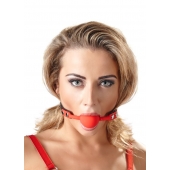 Силиконовый кляп-шар на чёрных ремешках Red Gag silicone - Orion - купить с доставкой в Прокопьевске