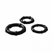 Набор из 3 черных эрекционных колец Babooom Ring Set - Adrien Lastic - в Прокопьевске купить с доставкой