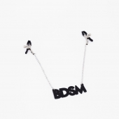 Зажимы на соски с кожаной подвеской BDSM - Crazy Handmade - купить с доставкой в Прокопьевске