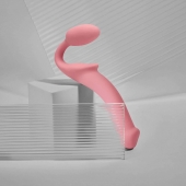 Розовый безремневой страпон Strap-on-me Semi-Realistic Bendable Strap-On size S - Strap-on-me - купить с доставкой в Прокопьевске