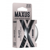 Черные утолщенные презервативы MAXUS Extra Strong с железным кейсом - 3 шт. - Maxus - купить с доставкой в Прокопьевске