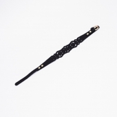 Черный ажурный чокер с золотистой фурнитурой - Crazy Handmade - купить с доставкой в Прокопьевске