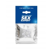 Прозрачное эластичное эрекционное кольцо с 6 шариками - Sex Expert - в Прокопьевске купить с доставкой