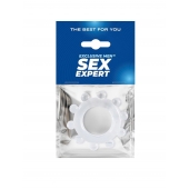 Прозрачное эрекционное кольцо со стимулирующими шариками - Sex Expert - в Прокопьевске купить с доставкой