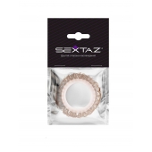 Эрекционное кольцо с бежевыми «ресничками» - Sextaz - в Прокопьевске купить с доставкой