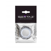 Эластичное эрекционное колечко с черными «ресничками» - Sextaz - в Прокопьевске купить с доставкой