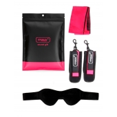 Черно-розовый эротический набор: маска, наручники и повязка - Erokay - купить с доставкой в Прокопьевске