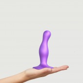 Фиолетовая насадка Strap-On-Me Dildo Plug Curvy size S - Strap-on-me - купить с доставкой в Прокопьевске