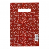 Красный подарочный новогодний пакет с вырубной ручкой (20х30 см) - Сима-Ленд - купить с доставкой в Прокопьевске