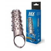 Дымчатая насадка на пенис с шипами и выпуклостями - 12 см. - Sex Expert - в Прокопьевске купить с доставкой
