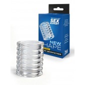 Прозрачная сквозная насадка на пенис с ребрышками - Sex Expert - в Прокопьевске купить с доставкой