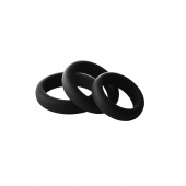 Набор из 3 черных эрекционных колец Smooth Silicone Cockring Pack - Dream Toys - в Прокопьевске купить с доставкой
