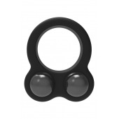 Черное эрекционное кольцо с утяжелителями Cockring Dual Weight - Dream Toys - в Прокопьевске купить с доставкой