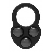 Черное эрекционное кольцо с утяжелителями - Dream Toys - в Прокопьевске купить с доставкой