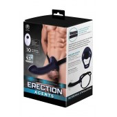 Черный полый страпон с вибрацией Erection Agents - 24,1 см. - NMC - купить с доставкой в Прокопьевске
