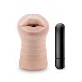 Телесный мастурбатор-ротик Nicole Vibrating Masturbator - Blush Novelties - в Прокопьевске купить с доставкой