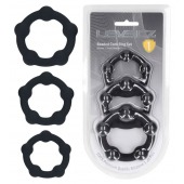 Набор из 3 эрекционных колец Beaded Silicone Cockring Set - Shots Media BV - в Прокопьевске купить с доставкой