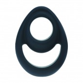 Черное эрекционное кольцо Double Ergo Silicone Cockring - Shots Media BV - в Прокопьевске купить с доставкой