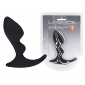 Черная анальная пробка для массажа простаты Double Ripple Silicone Prostate Massager - Shots Media BV - в Прокопьевске купить с доставкой