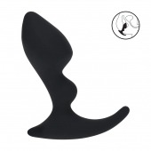 Черная анальная пробка для массажа простаты Double Ripple Silicone Prostate Massager - Shots Media BV - в Прокопьевске купить с доставкой