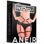 Черные стрепы на бёдра Aneir - Intoyou - купить с доставкой в Прокопьевске